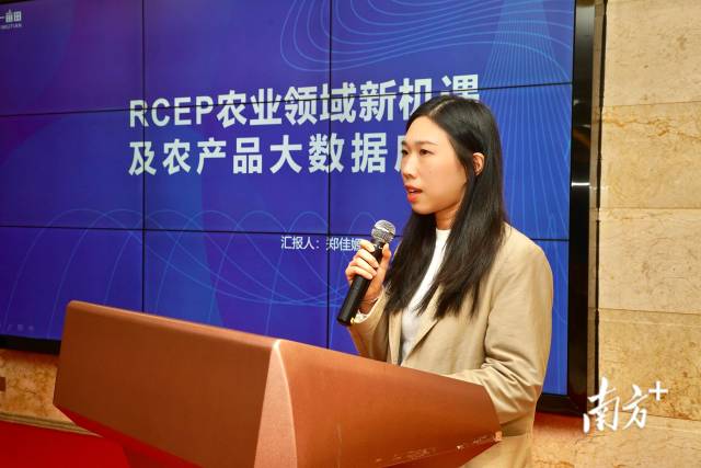 广东一人一亩田新农网络科技有限公司数字事业部高级经理郑佳嫄介绍RCEP