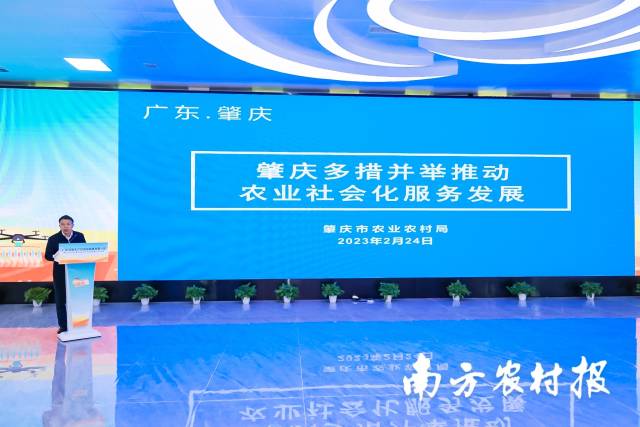肇庆市农业农村局三级调研员黄红星汇报农业生产社会化服务发展情况