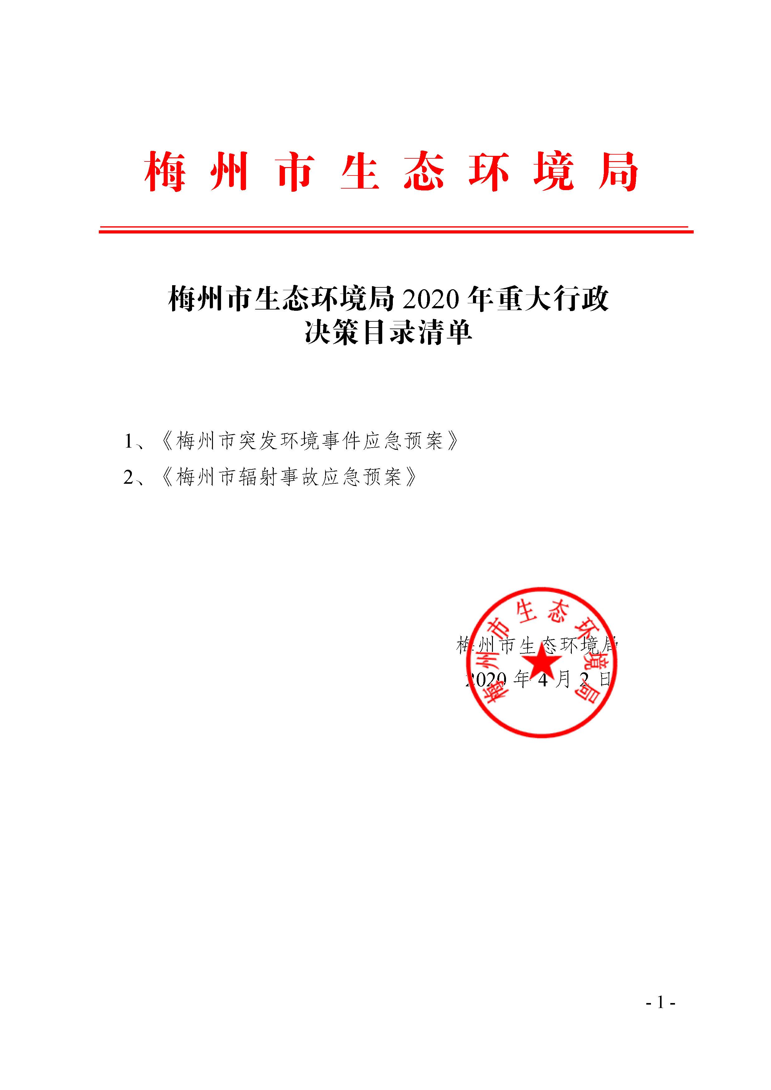 2020.4.3 梅州市生态环境局2020年重大行政决策目录清单_signed.jpg